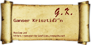 Ganser Krisztián névjegykártya